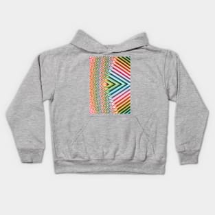 Rainbow Pastel Abstract 3D Chevron Design Kids Hoodie